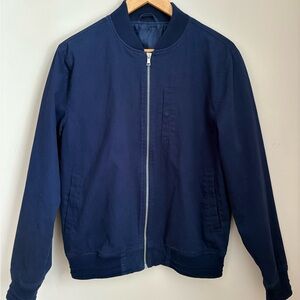 Topman Navy Blue Bomber Jacket